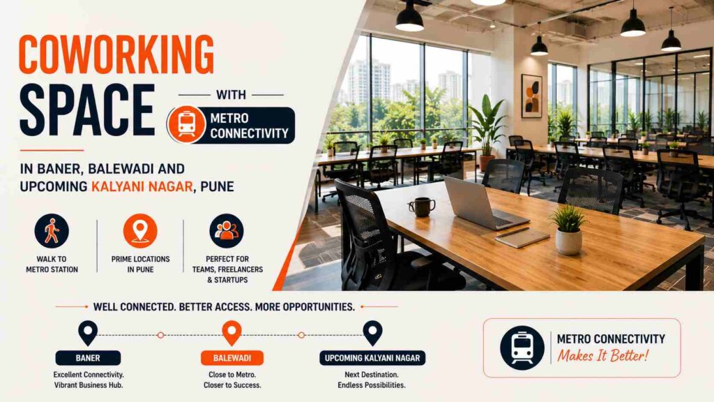 Coworking Space with Metro Connectivity in Baner, Balewadi and Upcoming Kalyani Nagar, Pune - Vibe Coworking Spaces